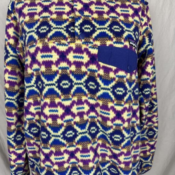 Patagonia Synchilla Womens MEDIUM Aberdeen Butterfly Aztec Snap Pullover Jacket - Picture 5 of 15
